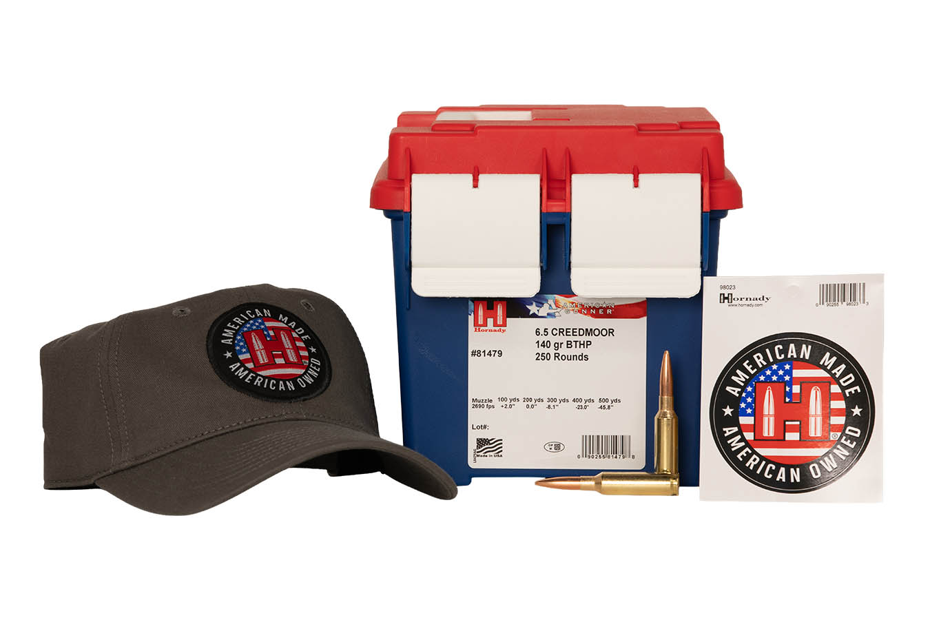 HORNADY 6.5 Creedmoor 140gr BTHP American Gunner 250th Anniversary 250 Rounds in Ammo Can